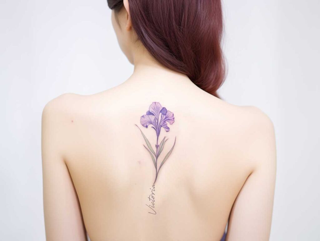 iris tattoo with name