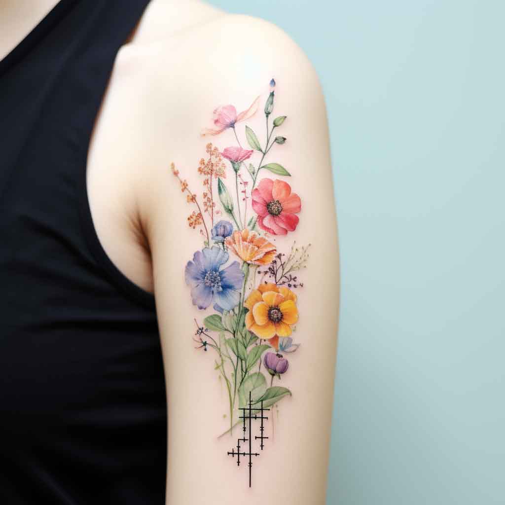 birth flower tattoo combinations