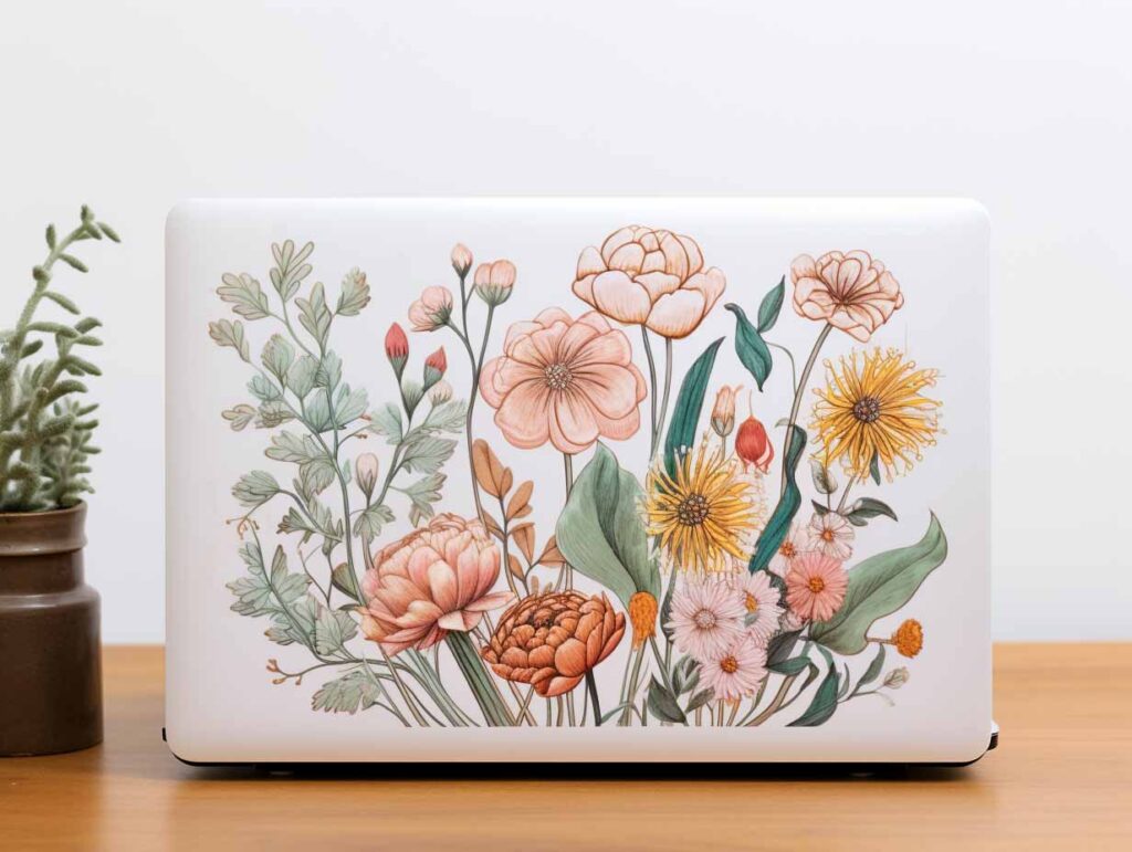 birth flower laptop case