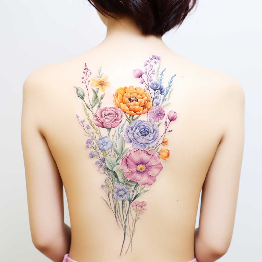 birth flower tattoo combinations