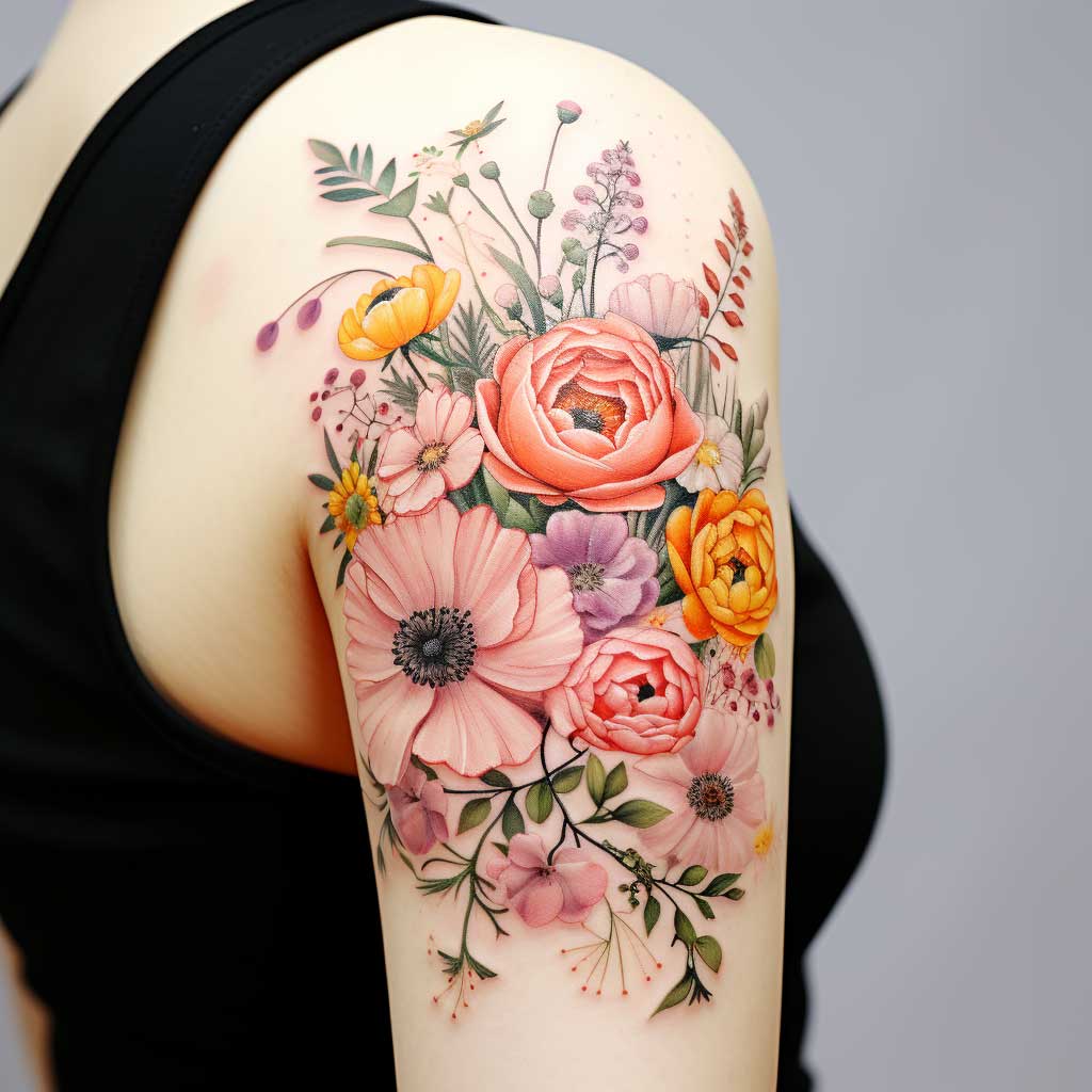 Birth Flower Tattoos - Custom Birth Flower Tattoo Design Service