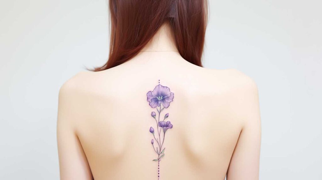 Detailed Violet Tattoo for February Birthdays