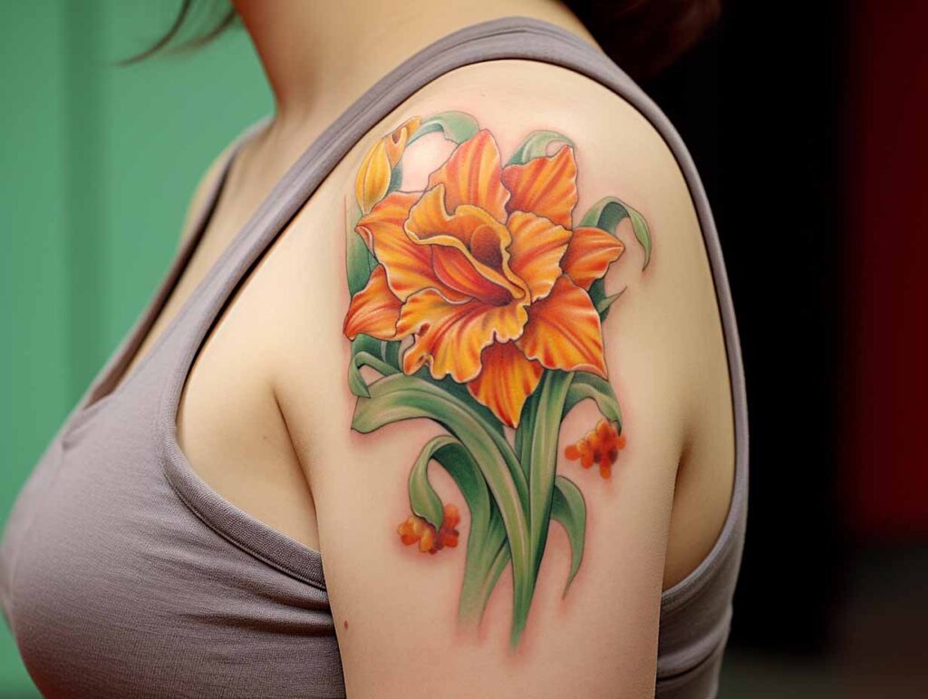 march birth flower tattoo