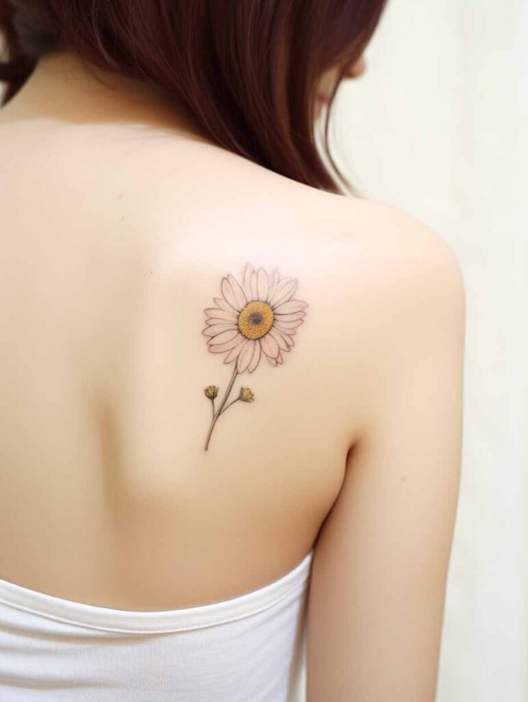 daisy tattoo - daisy birth flower tattoo
