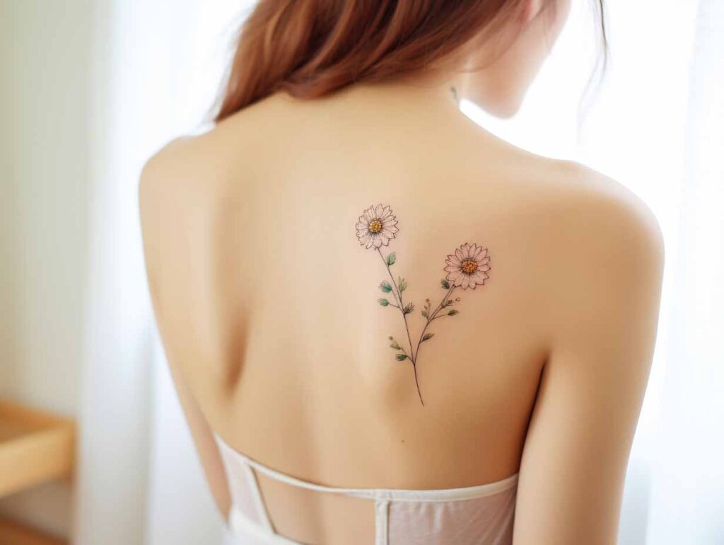 15+ Daisy April Birth Flower Tattoo Design Ideas For Females
