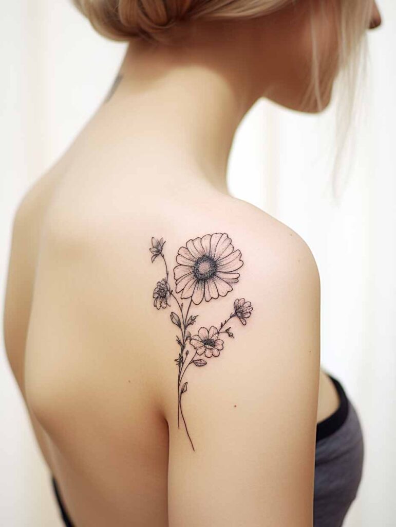 daisy tattoo - daisy birth flower tattoo