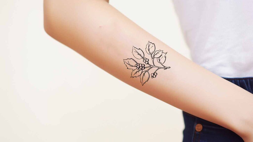 Holly birth flower tattoo December Tattoo