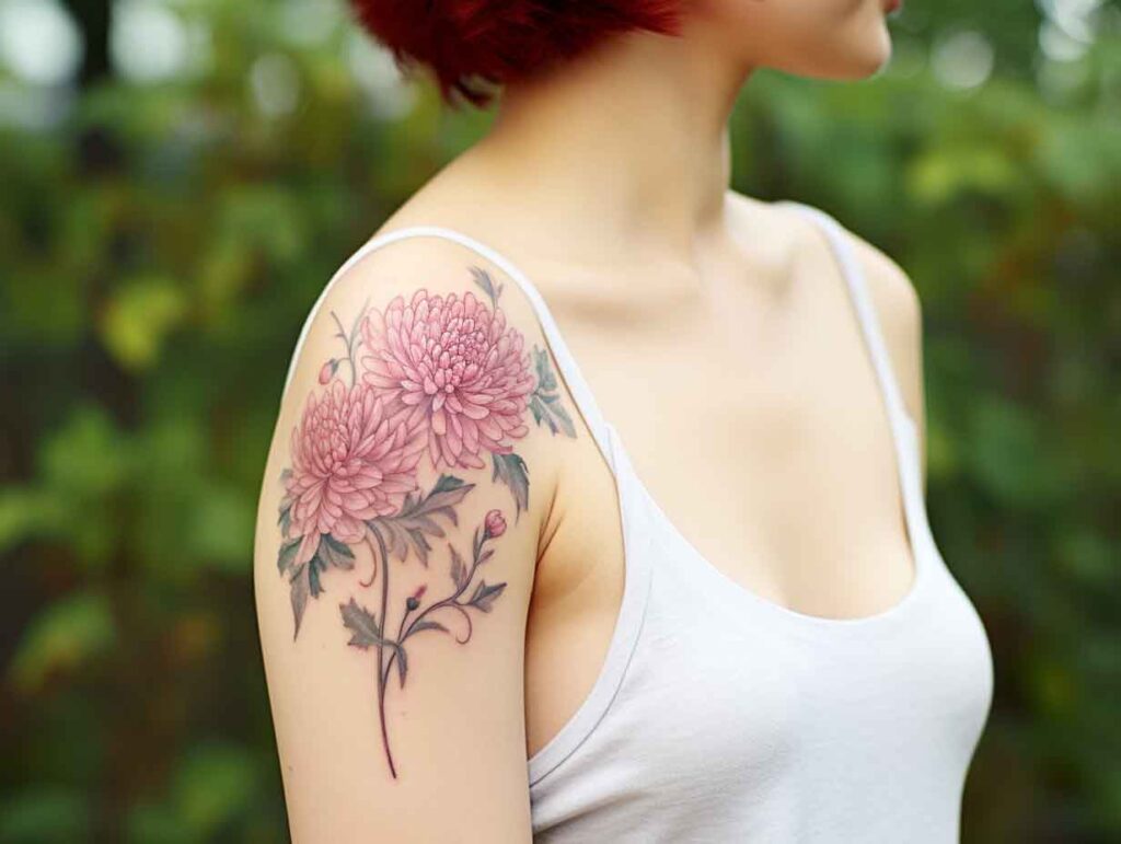 November Birth flower tattoo chrysanthemum 