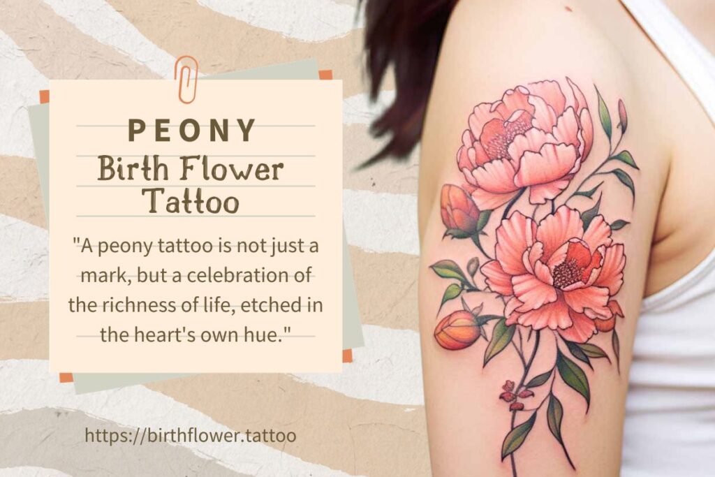 Peony birth flower tattoo - November Flower Tattoo