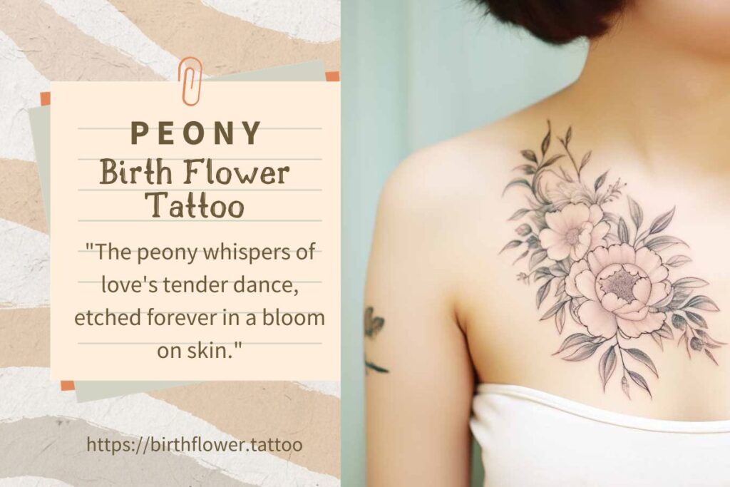 Peony birth flower tattoo - November Flower Tattoo