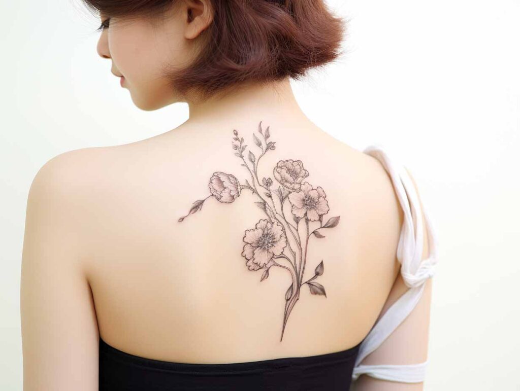 carnation birth flower tattoo