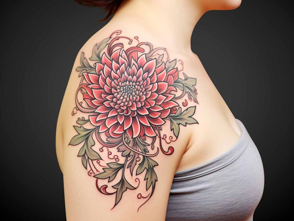 chrysanthemum birth flower tattoo November tattoo