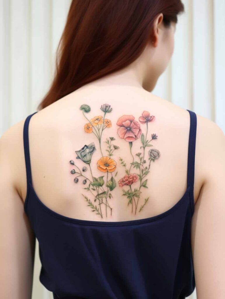 customizing family birth flower tattoos