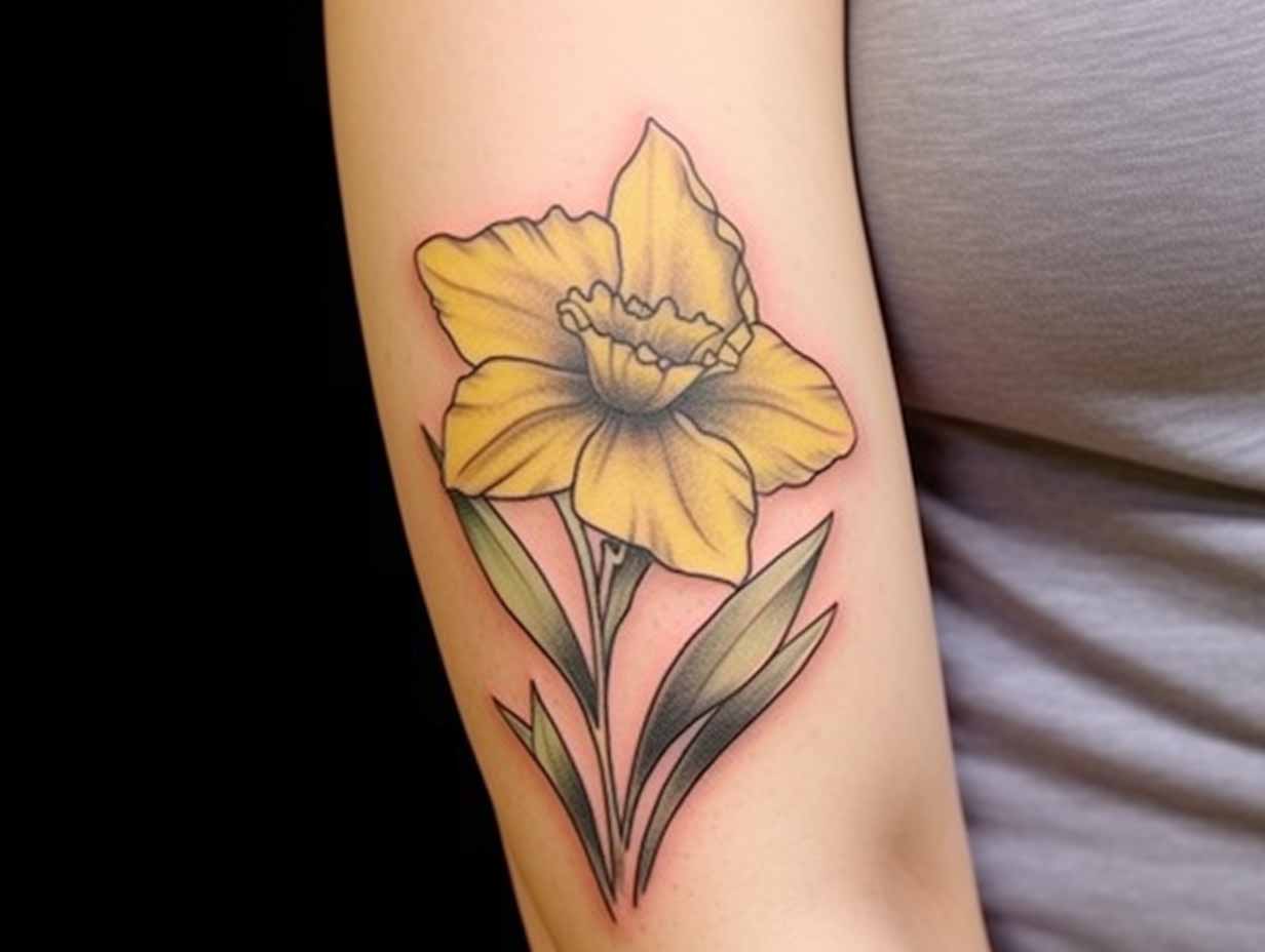 Jonquil Birth Flower Tattoo Custom Birth Flower Tattoo Design Service