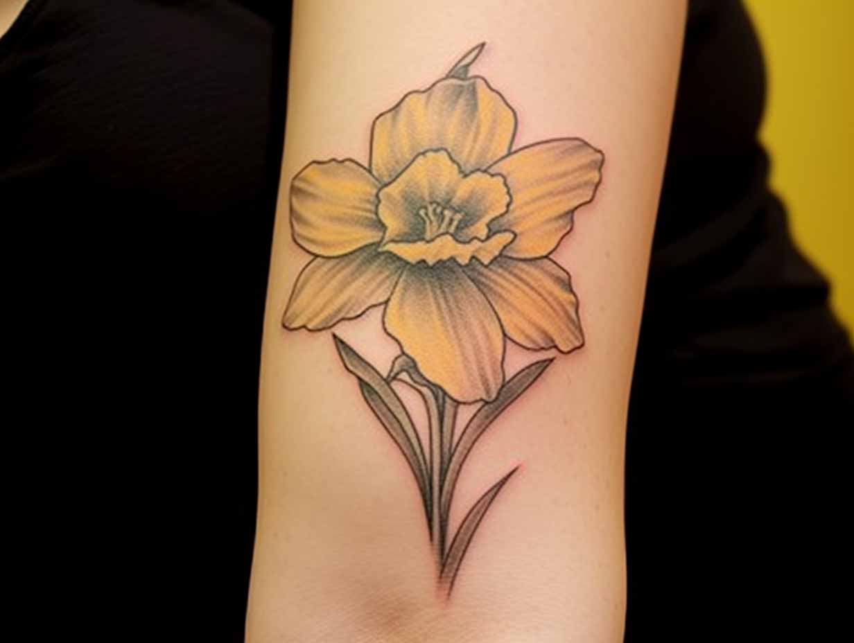 Jonquil Birth Flower Tattoo Custom Birth Flower Tattoo Design Service