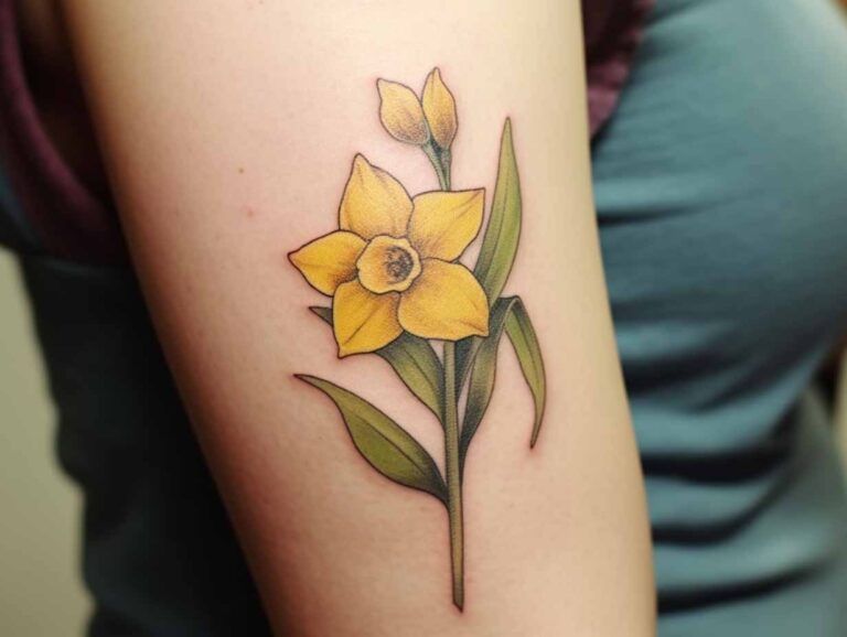 Jonquil Birth Flower Tattoo Custom Birth Flower Tattoo Design Service