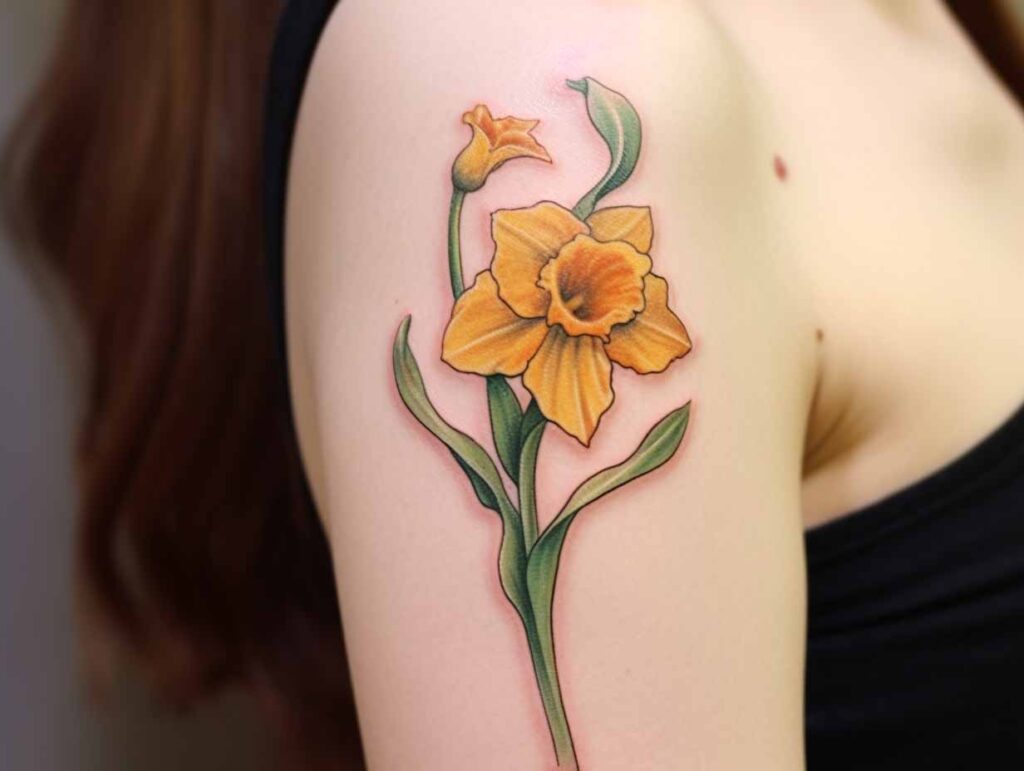 25 March Birth Flower Tattoos {Daffodils} - TattooGlee | Birth flower  tattoos, March birth flowers, Daffodil tattoo