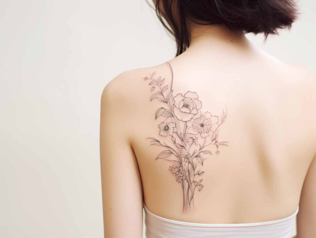 symbolism of family birth flower tattoos