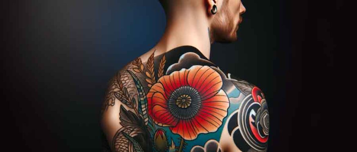 men traditional flower tattoo｜TikTok Search