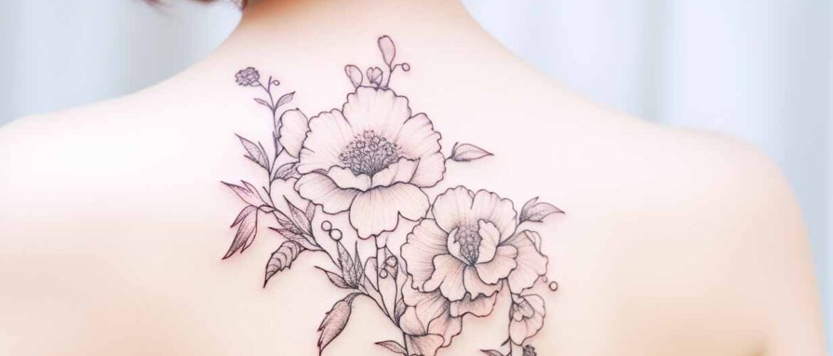 carnation birth flower tattoo