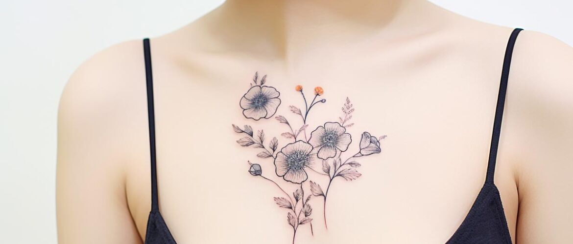 family birth flower tattoo