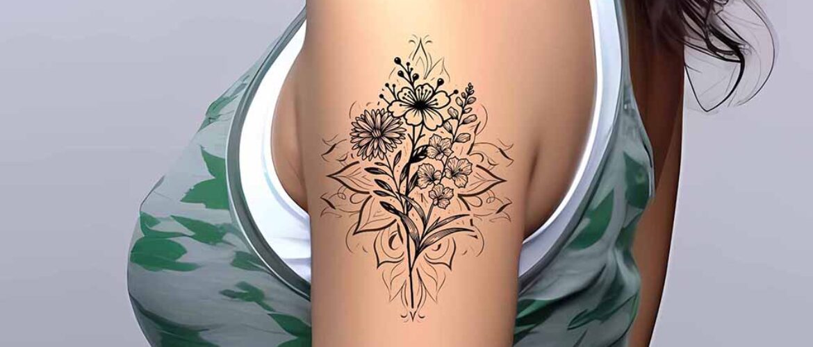 hawthorn birth flower tattoo