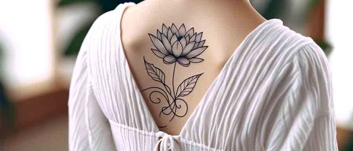 water lily birth flower tattoo (1)